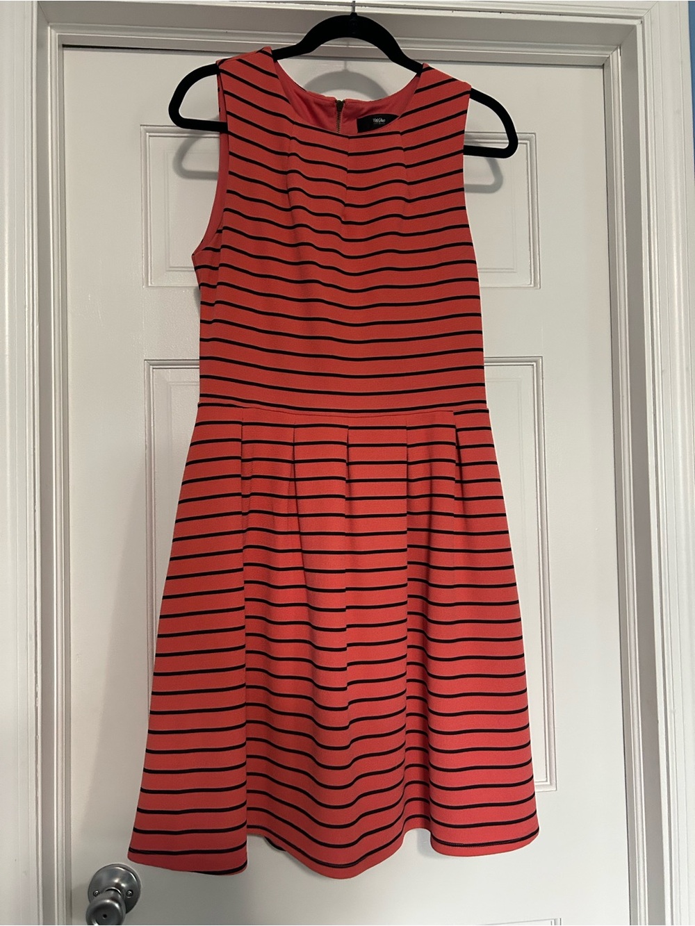 Mossimo medium orange and black striped a line summer dress fit n flare casual